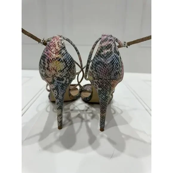 Steve Madden Multi Color Carrson Snake Skin Heels Size 9.5M - Picture 5 of 10